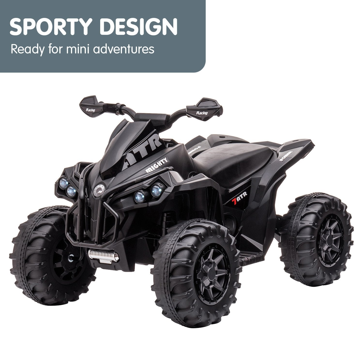 Kahuna GTS99 Kids Electric Ride On Quad Bike Toy ATV 50W - Black Kahuna