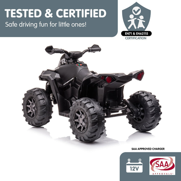Kahuna GTS99 Kids Electric Ride On Quad Bike Toy ATV 50W - Black Kahuna