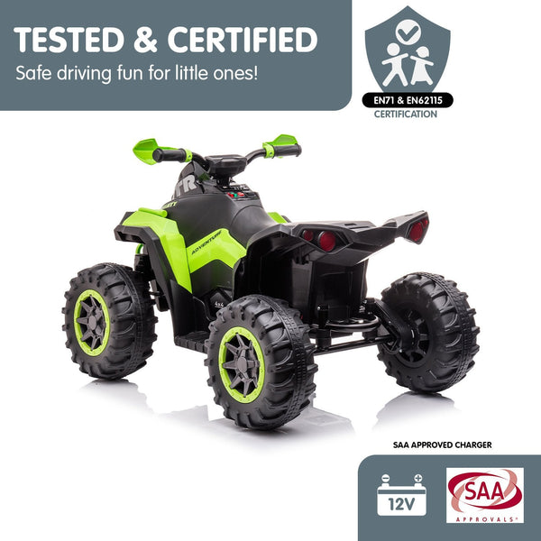 Kahuna GTS99 Kids Electric Ride On Quad Bike Toy ATV 50W - Green Kahuna