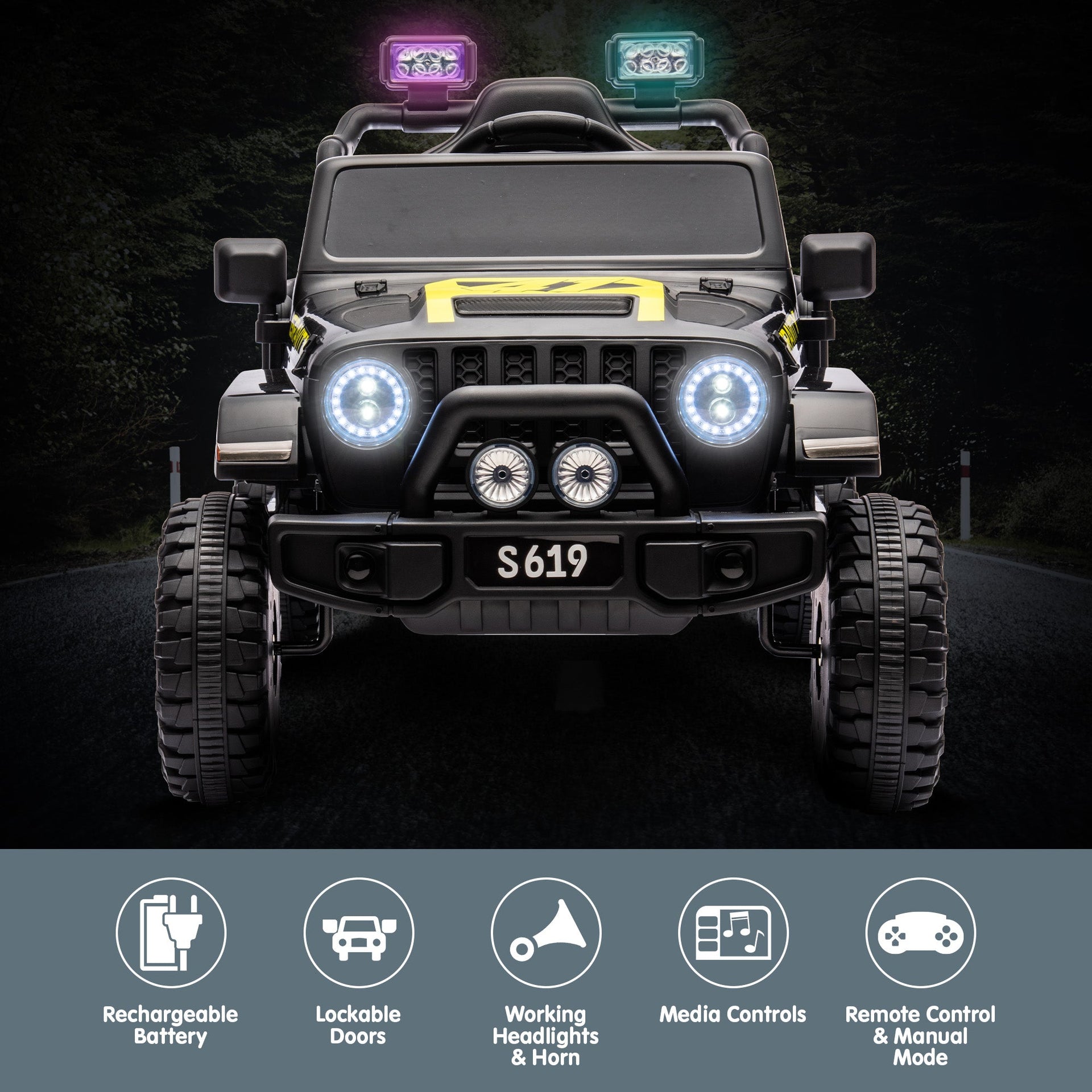 Kahuna S619 Gravity Kids Electric Ride On Car - Black Kahuna