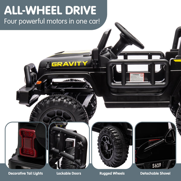 Kahuna S619 Gravity Kids Electric Ride On Car - Black Kahuna