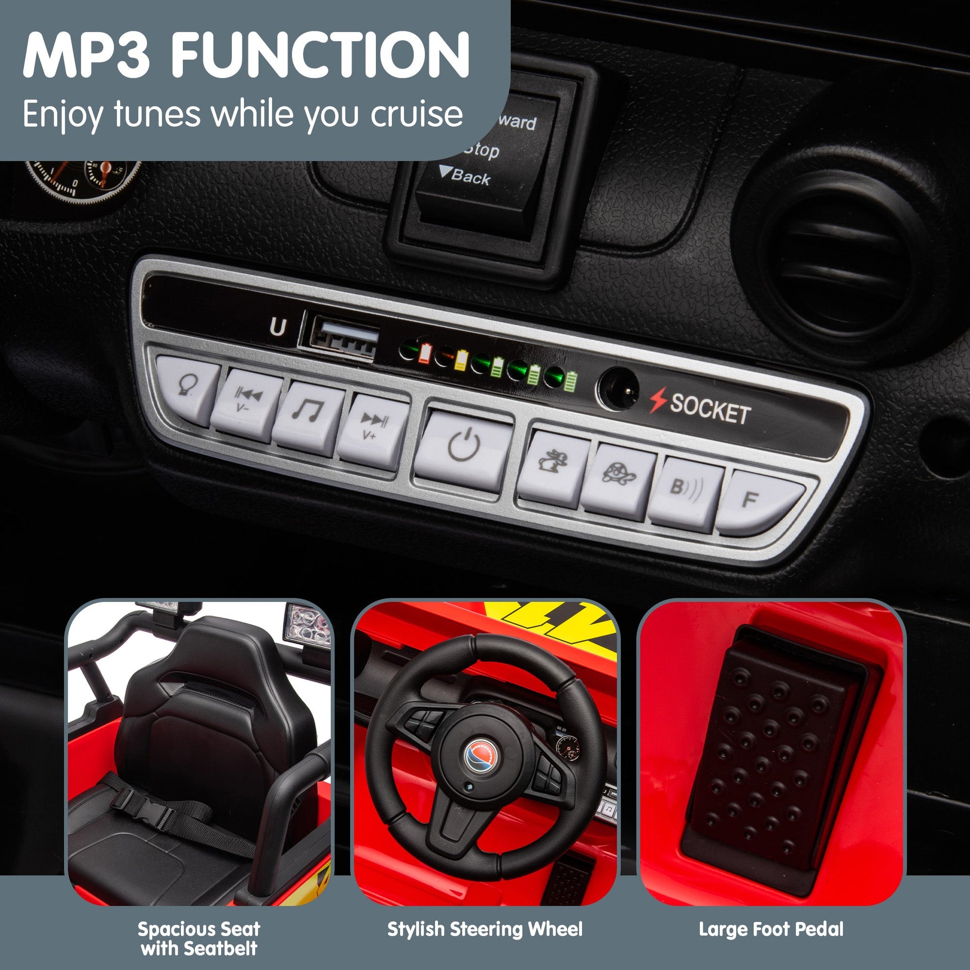 Kahuna S619 Gravity Kids Electric Ride On Car - Red Kahuna