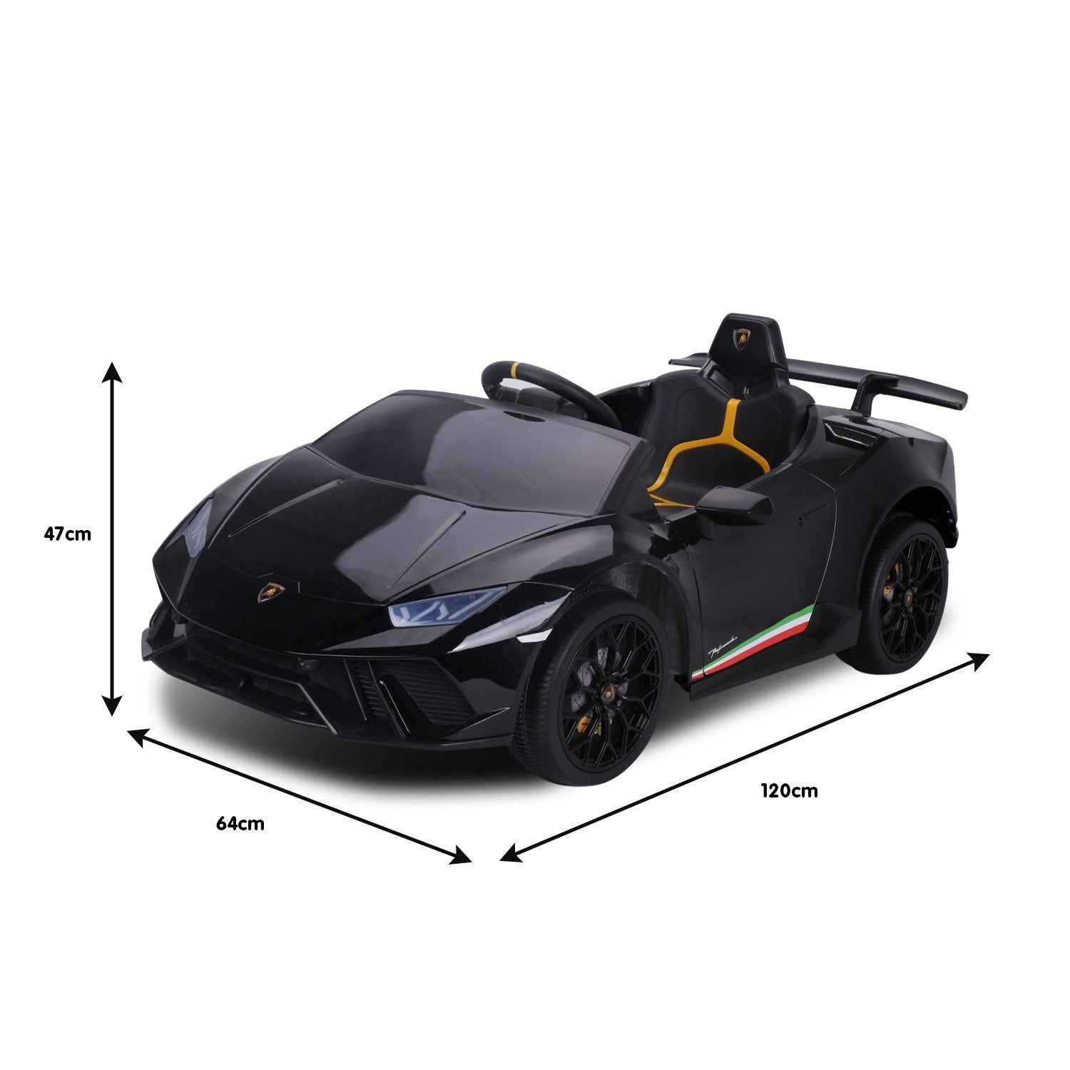 Kahuna Lamborghini Performante Kids Electric Ride On Car Remote Control - Black Kahuna