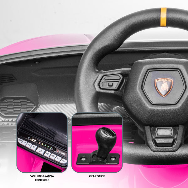 Kahuna Lamborghini Performante Kids Electric Ride On Car Remote Control by Kahuna - Pink Powertrain