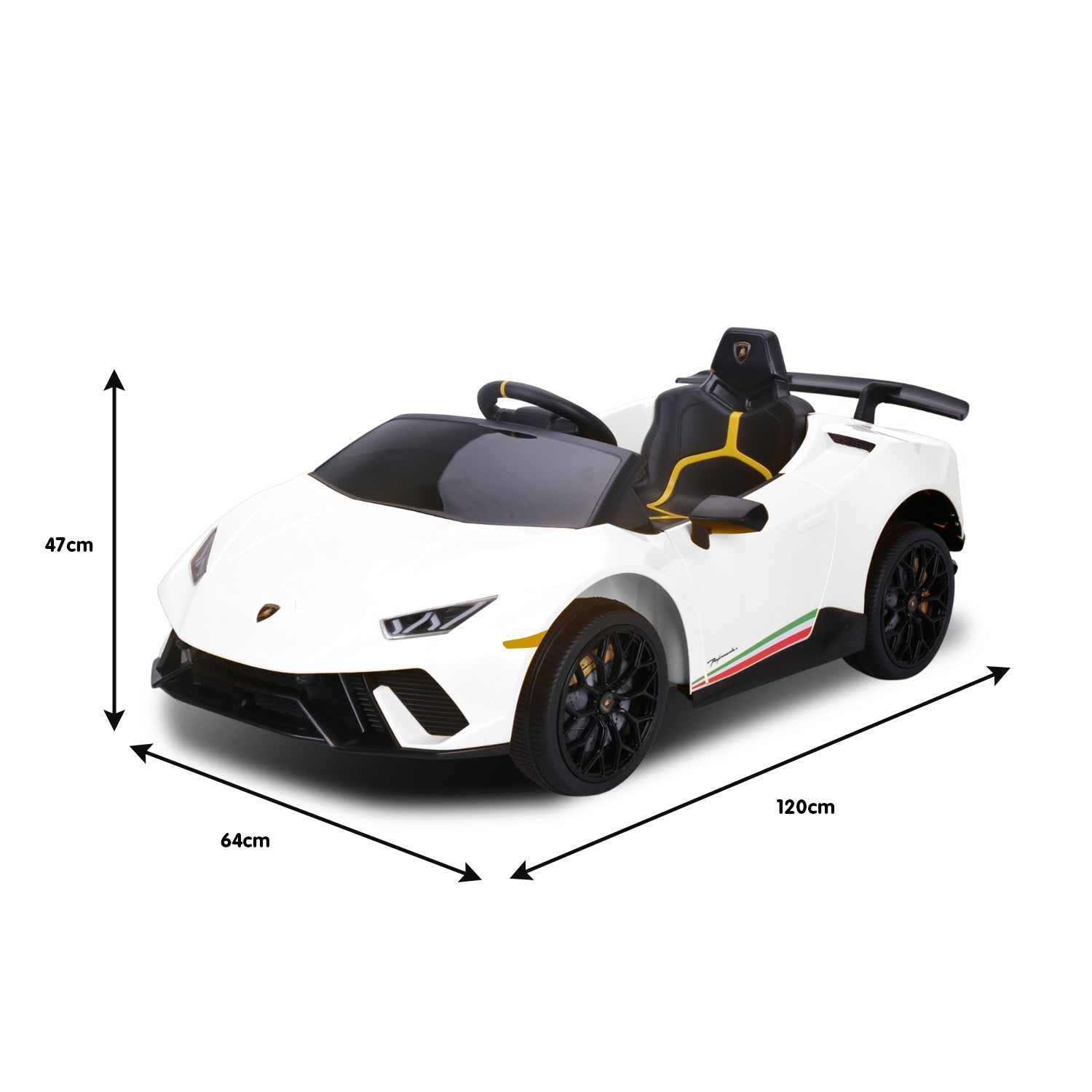 Kahuna Lamborghini Performante Kids Electric Ride On Car Remote Control by Kahuna - White Kahuna