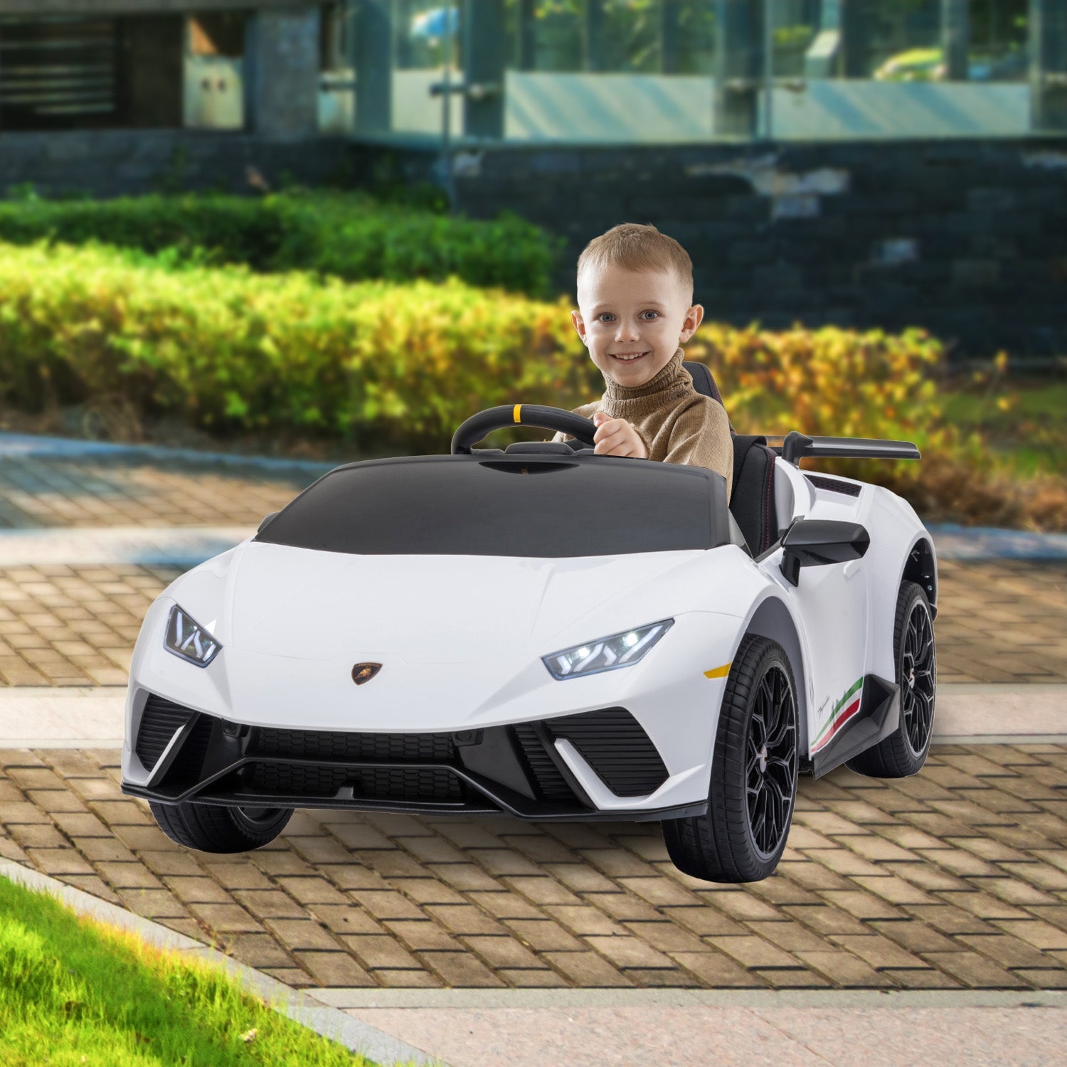Kahuna Lamborghini Performante Kids Electric Ride On Car Remote Control by Kahuna - White Kahuna