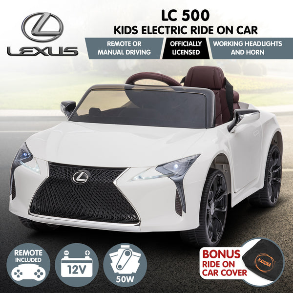 Kahuna Licensed Lexus Lc 500 Kids Electric Ride On Car - White Kahuna