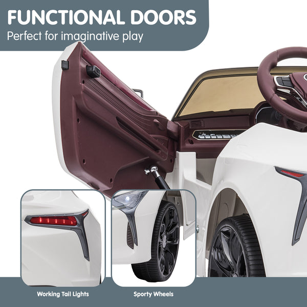 Kahuna Licensed Lexus Lc 500 Kids Electric Ride On Car - White Kahuna