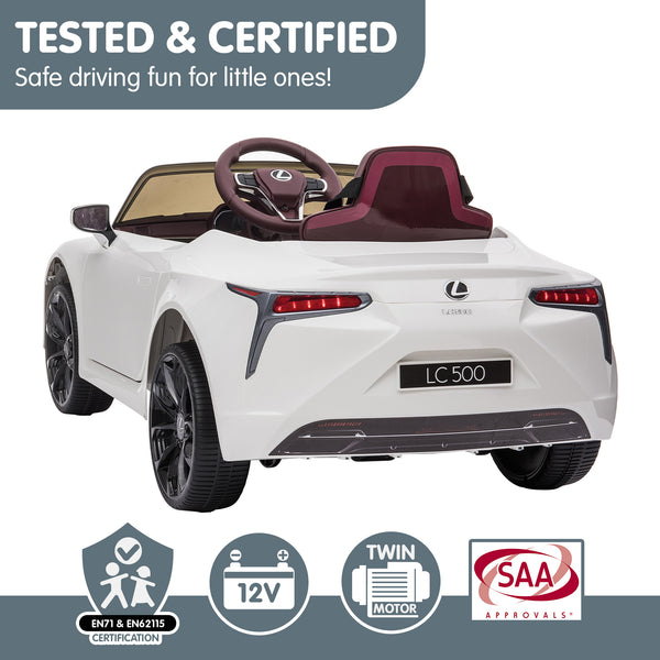 Kahuna Licensed Lexus Lc 500 Kids Electric Ride On Car - White Kahuna