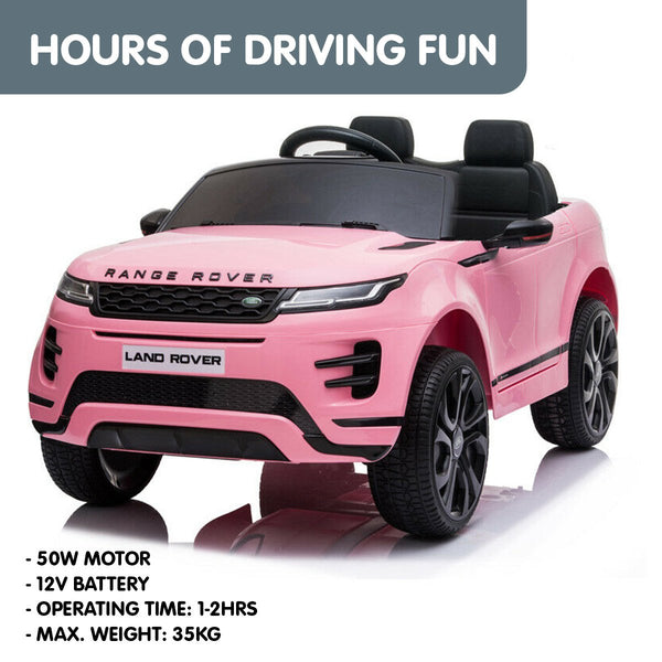 Kahuna Land Rover Licensed Kids Electric Ride On Car Remote Control - Pink Kahuna