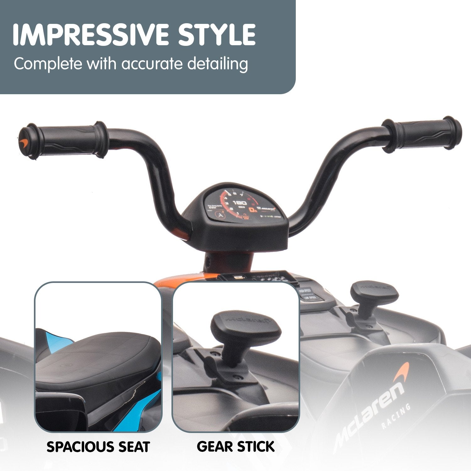 Kahuna MCL35 McLaren Toy Ride On Electric Quad Bike - Black Kahuna