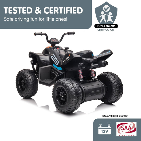 Kahuna MCL35 McLaren Toy Ride On Electric Quad Bike - Black Kahuna