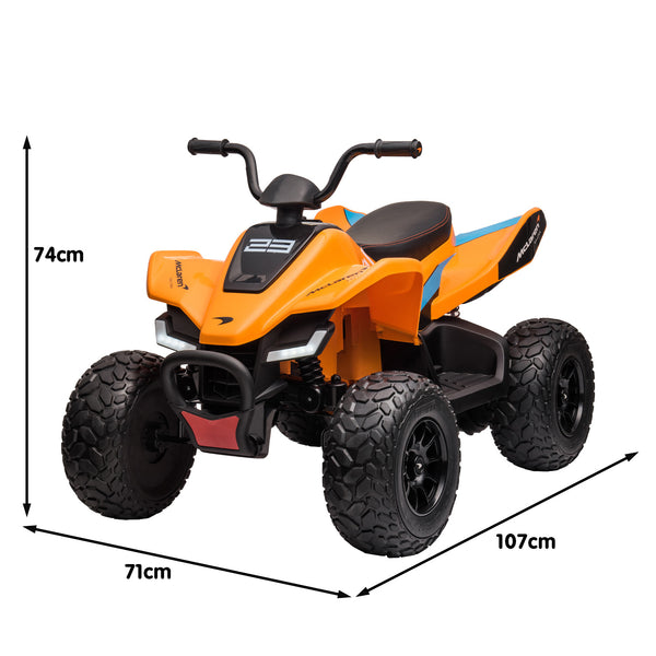 Kahuna Licensed MCL35 McLaren Kids Toy Ride On Electric Quad Bike - Orange Kahuna