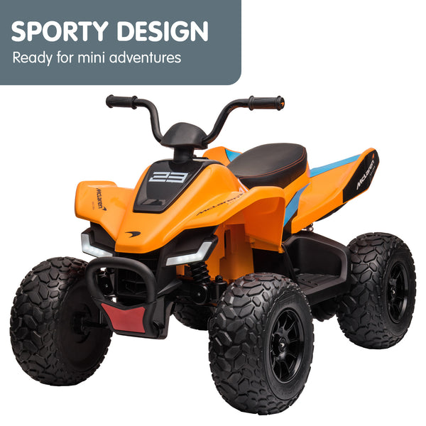 Kahuna Licensed MCL35 McLaren Kids Toy Ride On Electric Quad Bike - Orange Kahuna