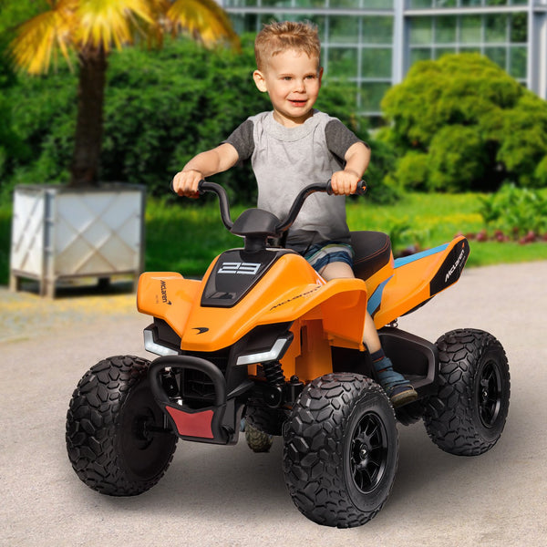 Kahuna Licensed MCL35 McLaren Kids Toy Ride On Electric Quad Bike - Orange Kahuna