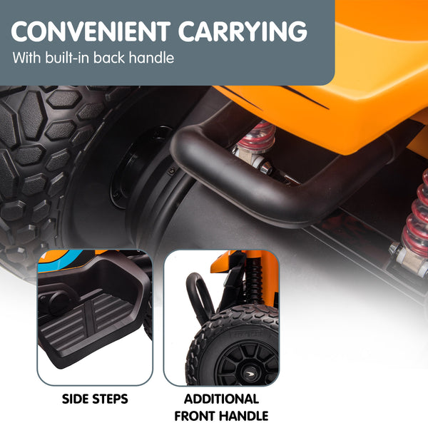 Kahuna Licensed MCL35 McLaren Kids Toy Ride On Electric Quad Bike - Orange Kahuna