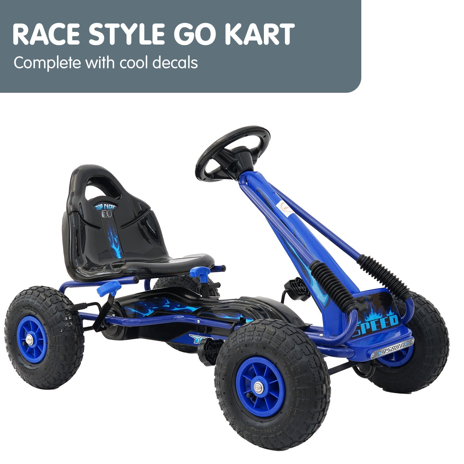 Kahuna G95 Kids Ride On Pedal Go Kart - Blue Kahuna