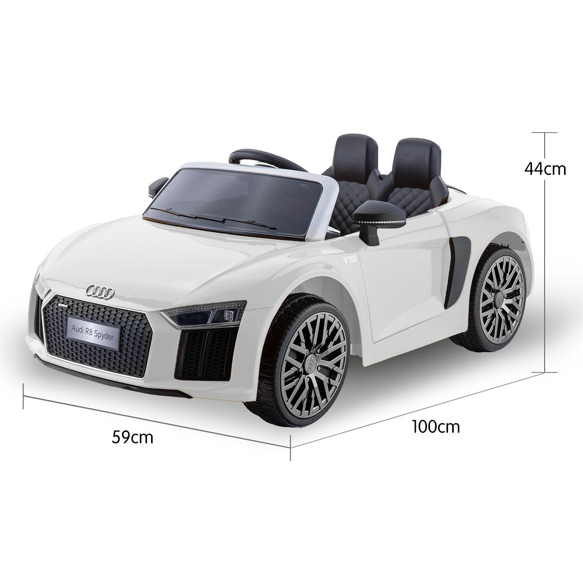 Kahuna R8 Spyder Audi Licensed Kids Electric Ride On Car Remote Control - White Kahuna