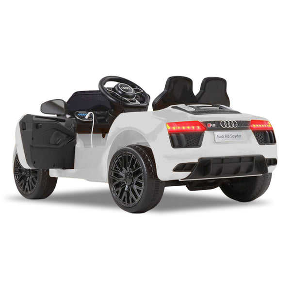 Kahuna R8 Spyder Audi Licensed Kids Electric Ride On Car Remote Control - White Kahuna
