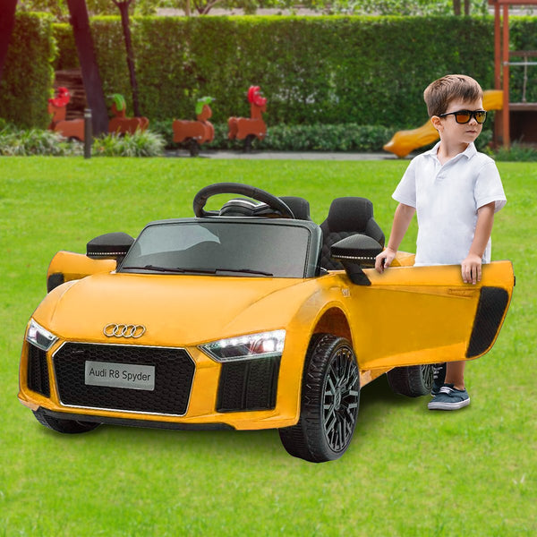 Kahuna R8 Spyder Audi Licensed Kids Electric Ride On Car Remote Control - Yellow Powertrain