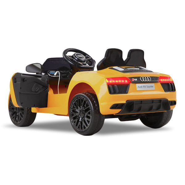 Kahuna R8 Spyder Audi Licensed Kids Electric Ride On Car Remote Control - Yellow Powertrain