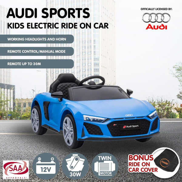 Kahuna Audi Sport Licensed Kids Electric Ride On Car Remote Control - Blue Kahuna