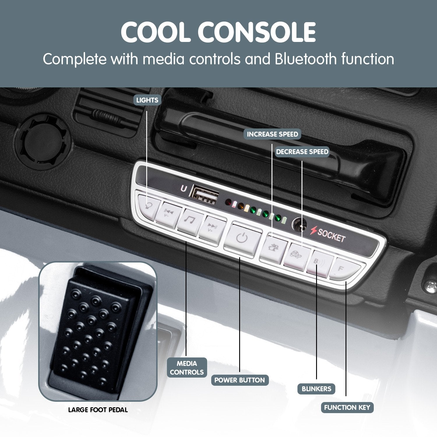 Kahuna Licensed Toyota FJ-40 Kids Ride On Electric Toy Car 80W - White Kahuna