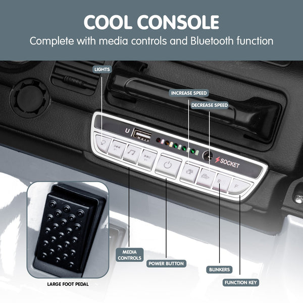 Kahuna Licensed Toyota FJ-40 Kids Ride On Electric Toy Car 80W - White Kahuna