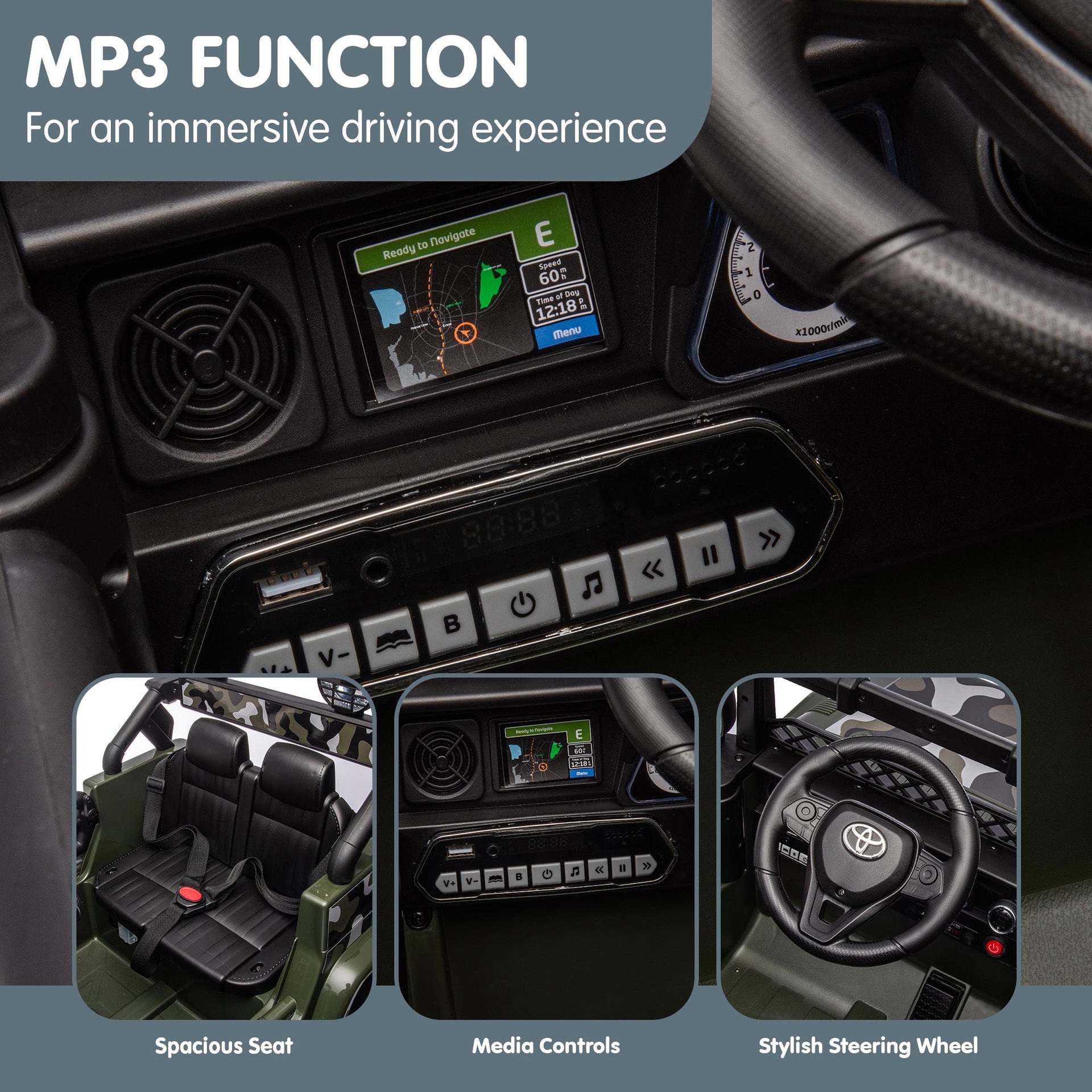 Kahuna Authorised Toyota FJ Cruiser Kids Electric Ride On Car - Green Kahuna