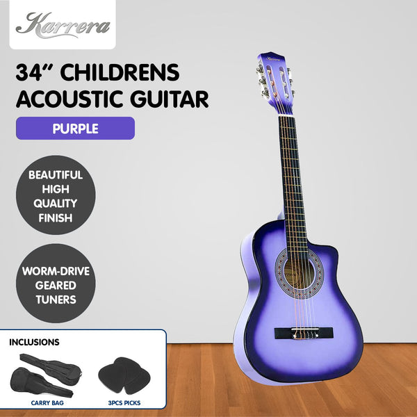 Karrera Childrens Acoustic Guitar Kids - Purple Karrera