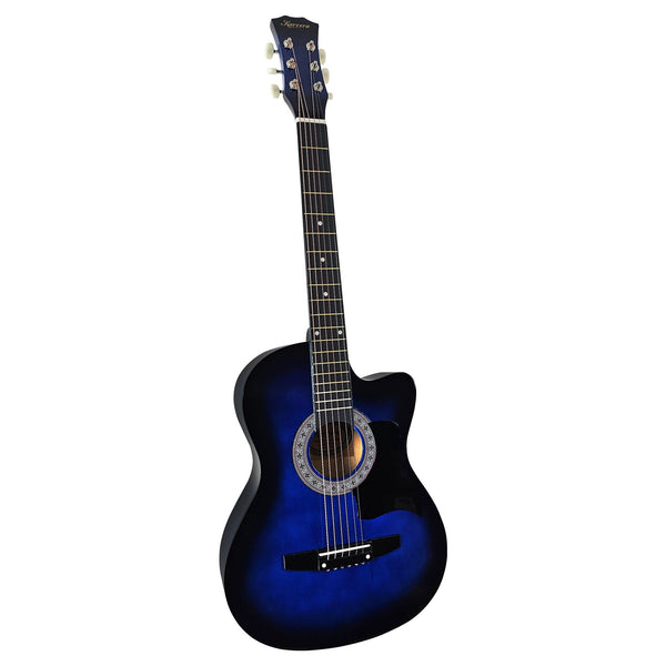 Karrera 38in Cutaway Acoustic Guitar with guitar bag - Blue Burst Karrera