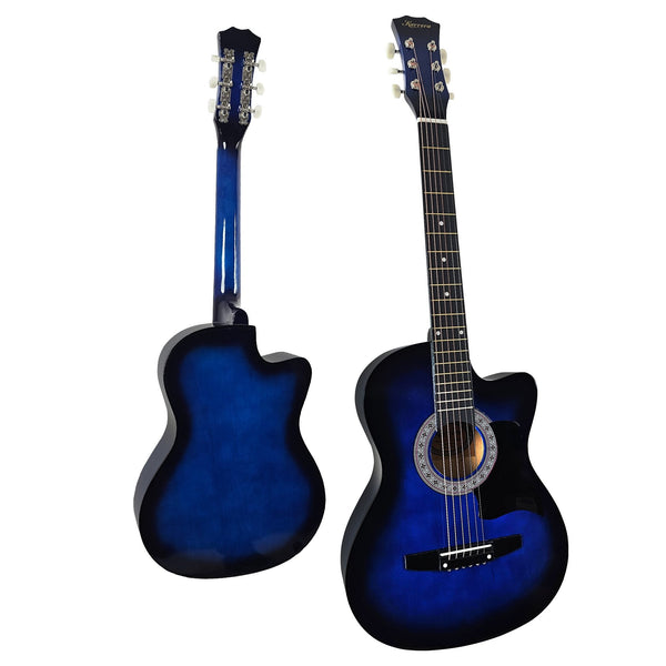 Karrera 38in Cutaway Acoustic Guitar with guitar bag - Blue Burst Karrera
