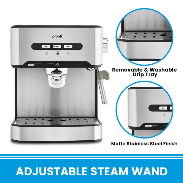 Pronti 1.6L Automatic Coffee Espresso Machine with Steam Frother Does Not Apply