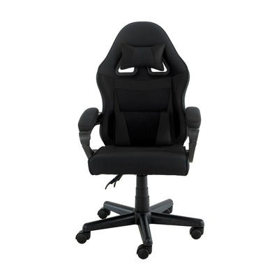 Sarantino Antre Kids Study Gaming Chair Black Adjustable Computer Desk Seat Racing Inspired-look With Adjustable Height, Ergonomic Back Support, Padded Armrests