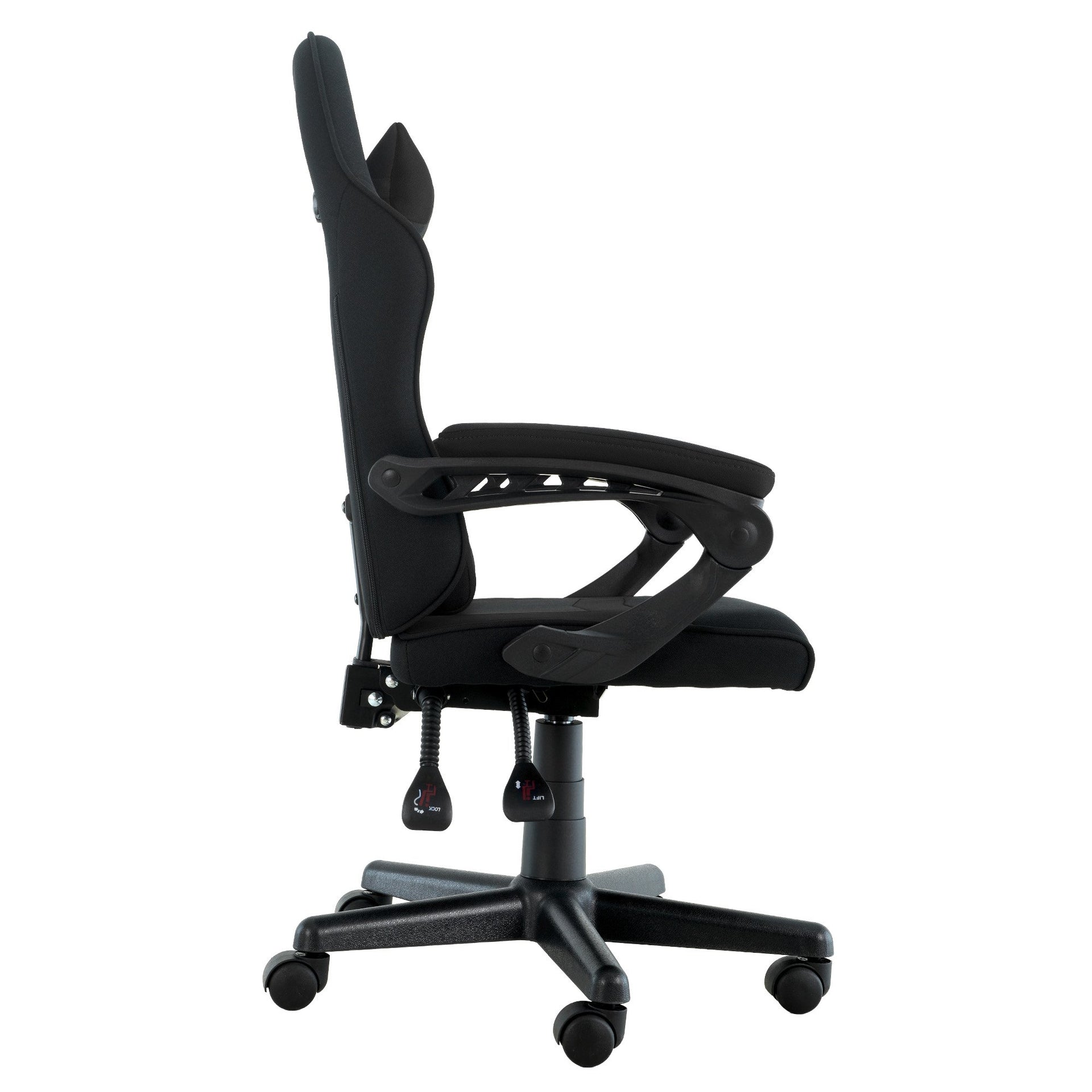 Sarantino Antre Kids Study Gaming Chair Black Adjustable Computer Desk Seat Racing Inspired-look With Adjustable Height, Ergonomic Back Support, Padded Armrests Sarantino