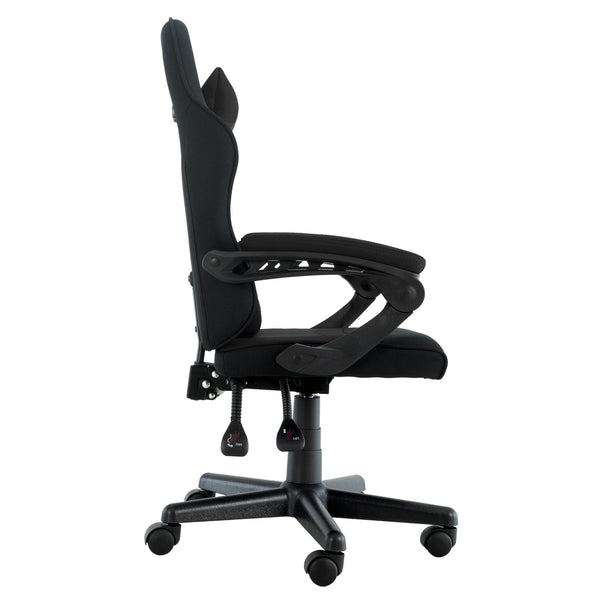 Sarantino Antre Kids Study Gaming Chair Black Adjustable Computer Desk Seat Racing Inspired-look With Adjustable Height, Ergonomic Back Support, Padded Armrests Sarantino