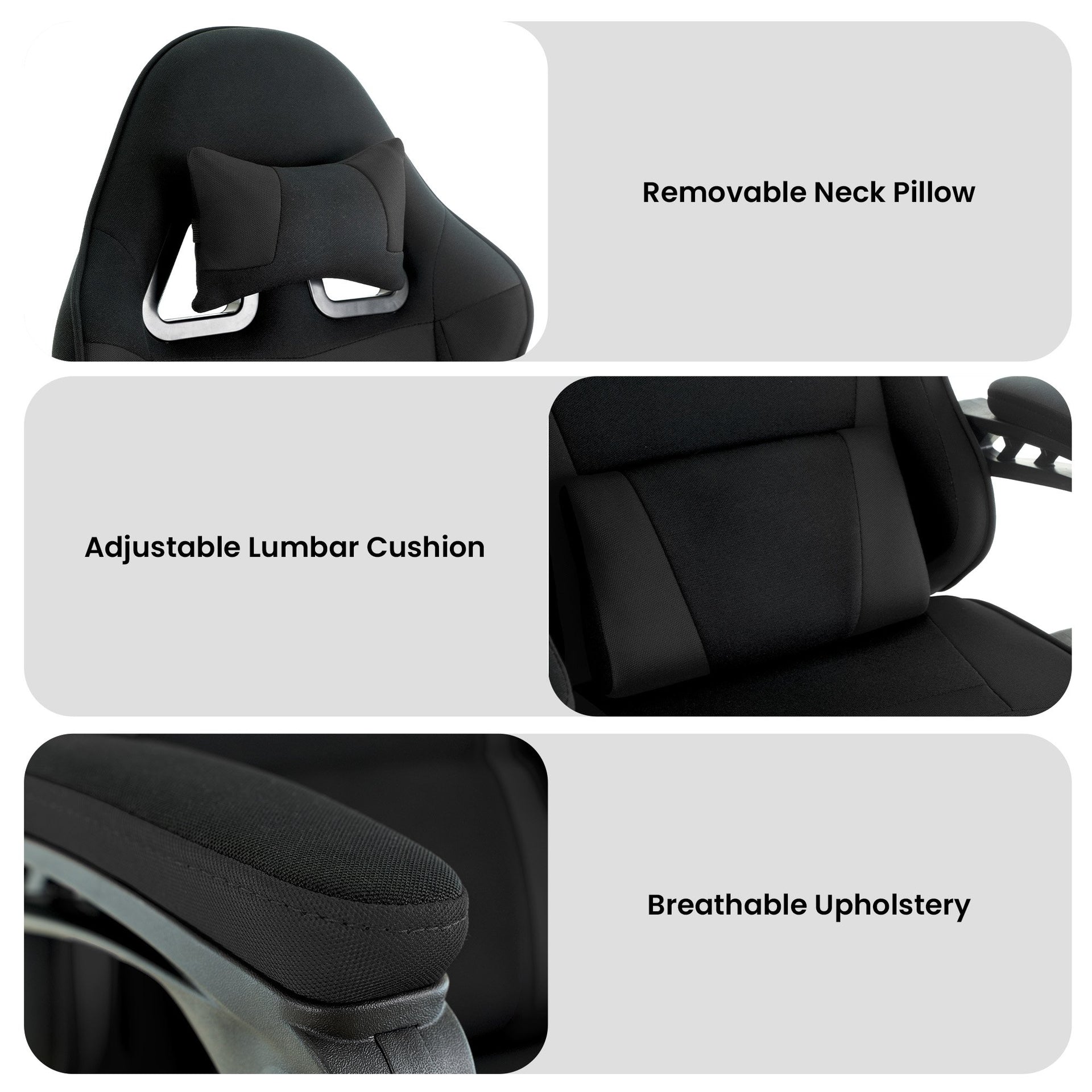 Sarantino Antre Kids Study Gaming Chair Black Adjustable Computer Desk Seat Racing Inspired-look With Adjustable Height, Ergonomic Back Support, Padded Armrests Sarantino