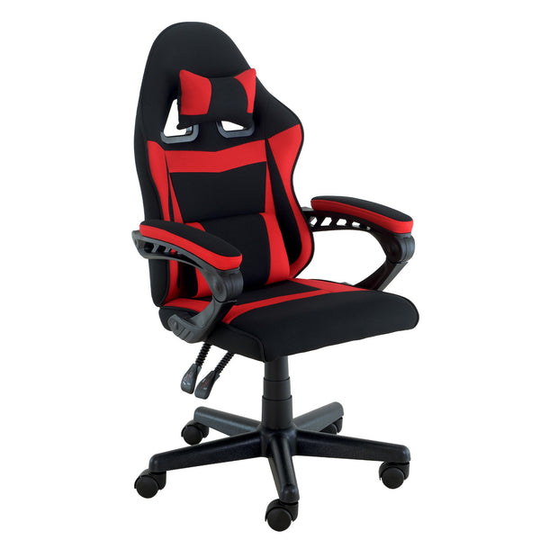 Sarantino Antre Kids Study Gaming Chair Black Red Computer Desk Seat Adjustable Height, Ergonomic Back Support, Padded Armrests Sarantino