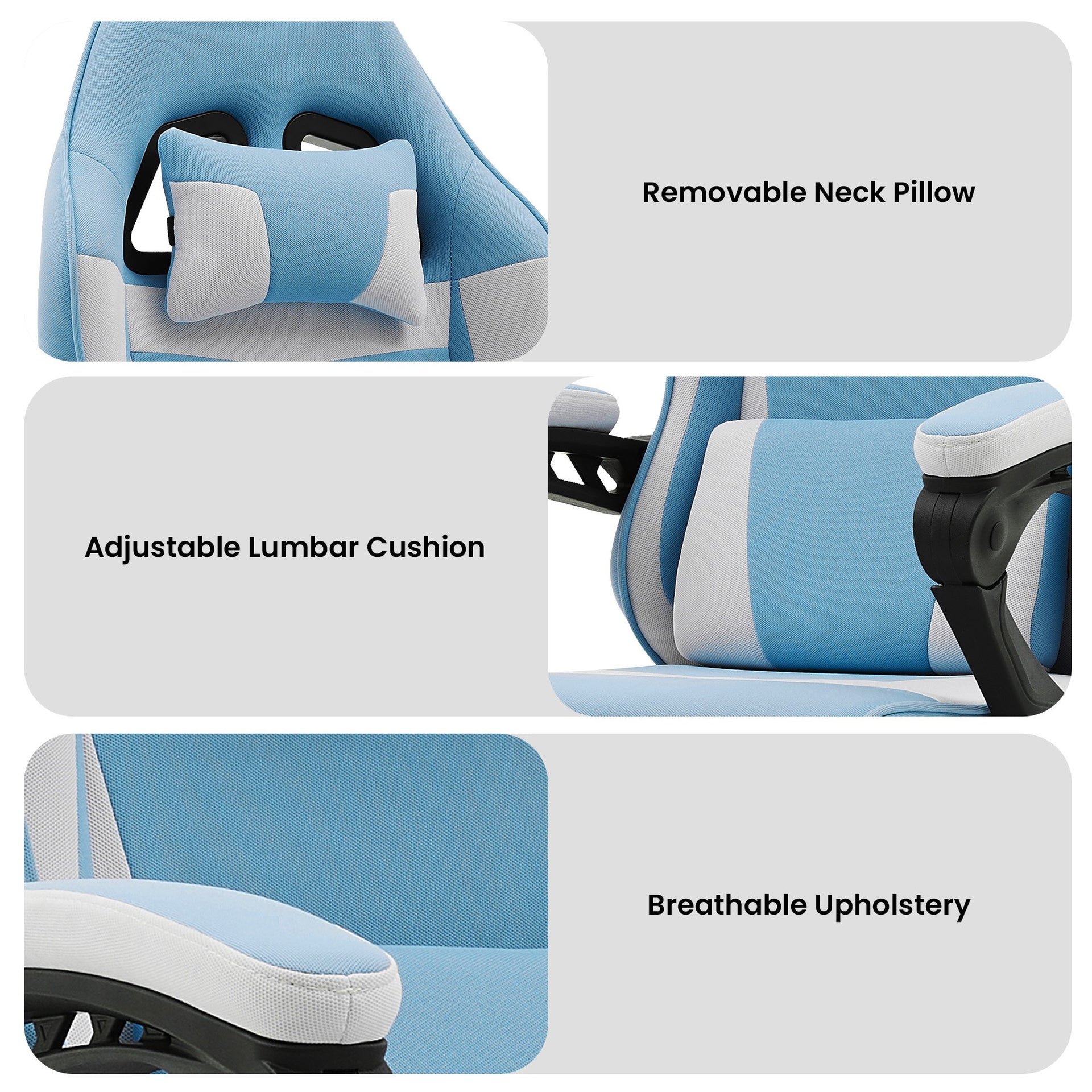 Sarantino Antre Kids Study Gaming Chair in Black and White Office Adjustable Height Chair Sarantino