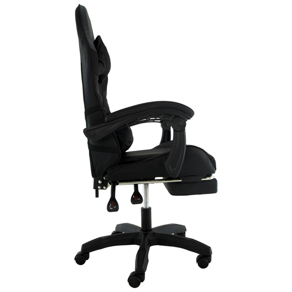 Sarantino Cueva Reclining High Back Office Gaming Chair Black Retractable Footrest Computer Seat Sarantino