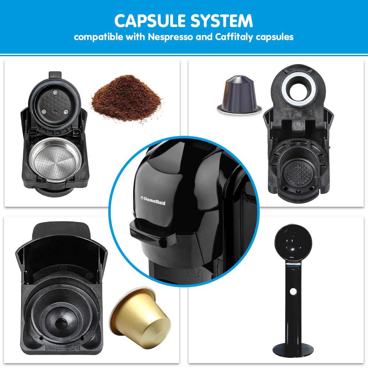 Homemaid 3-in-1 Cm511hm Coffee Multi Capsule Pod Machine Does Not Apply