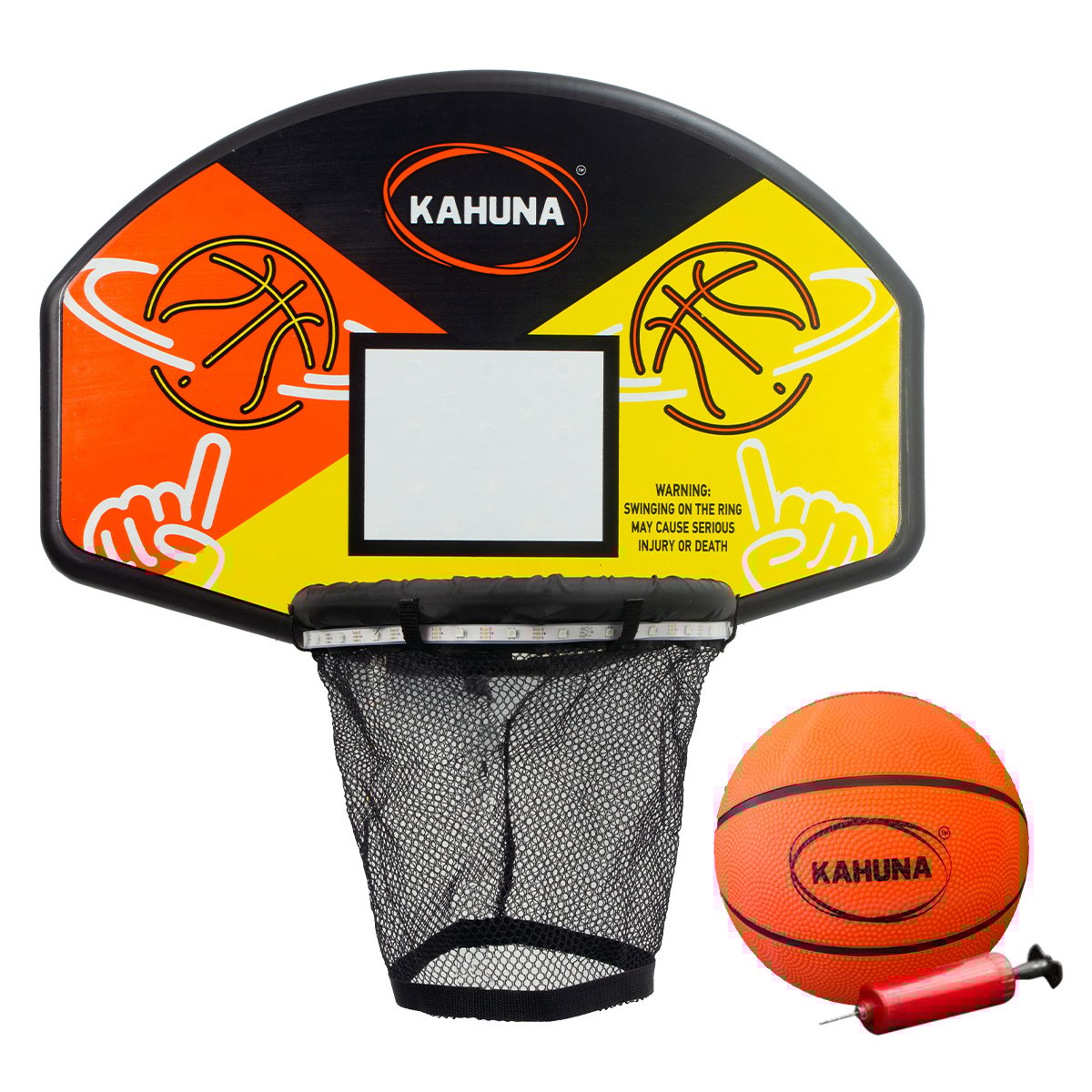 Kahuna Trampoline Led Basketball Hoop Set With Light-up Ball Kahuna