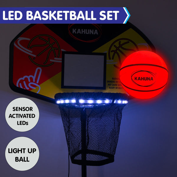 Kahuna Trampoline Led Basketball Hoop Set With Light-up Ball Kahuna