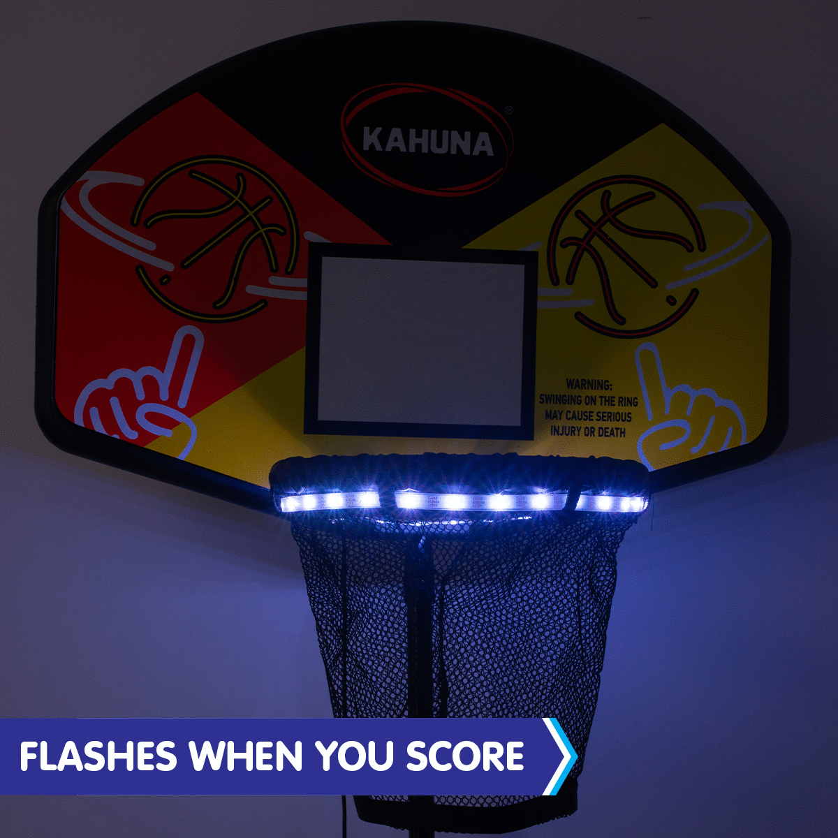 Kahuna Trampoline Led Basketball Hoop Set With Light-up Ball Kahuna