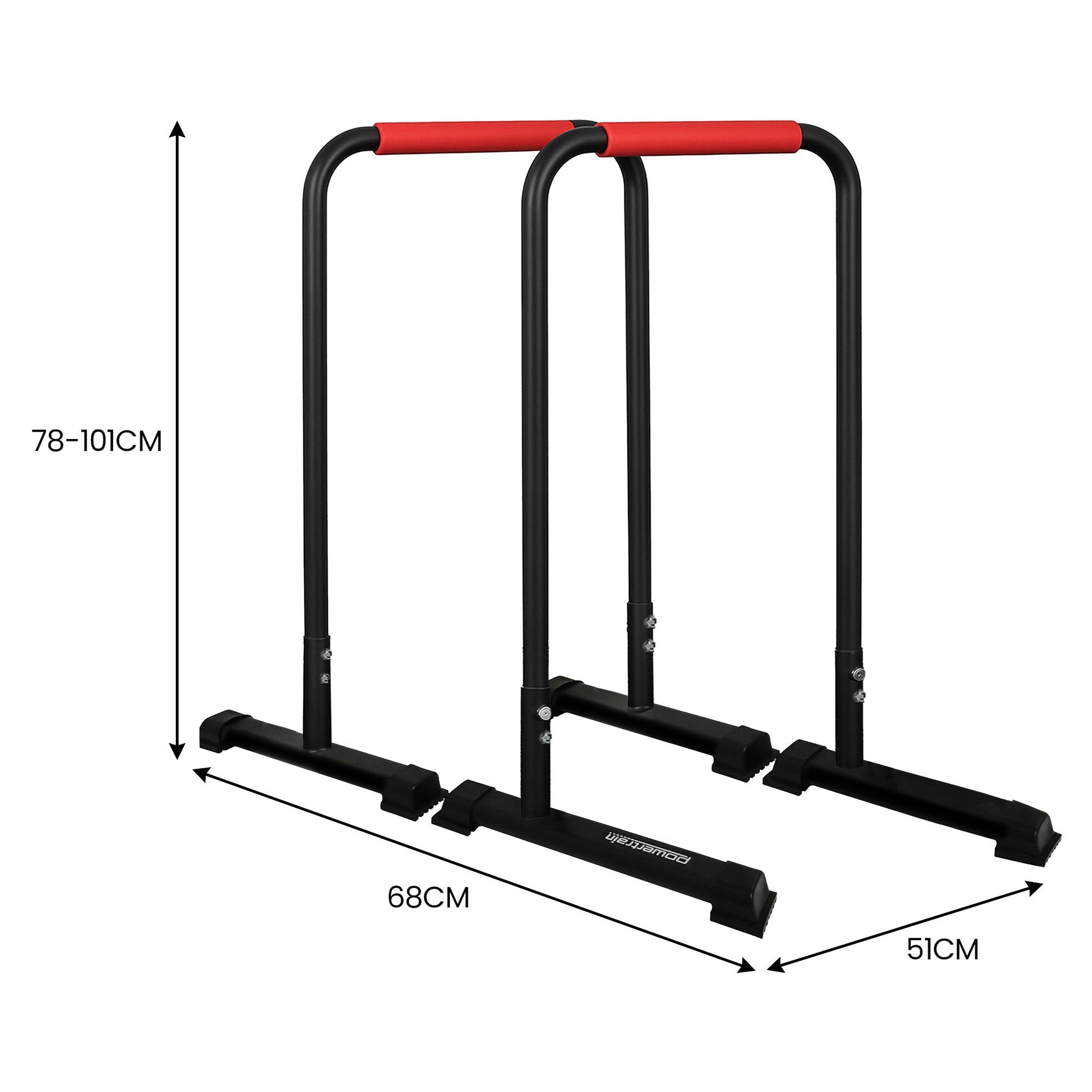 Powertrain Dip Bars Pair Load Capacity 200kg Separated Type Push-up Bars Awezingly