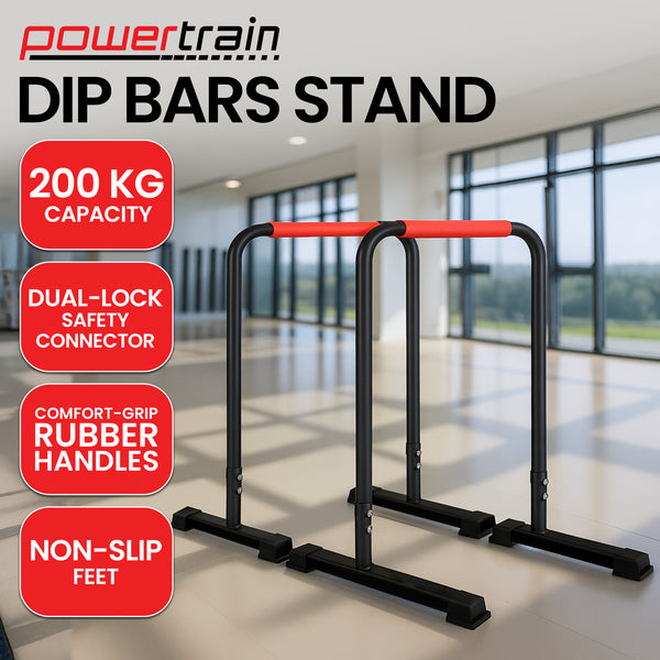 Powertrain Dip Bars Pair Load Capacity 200kg Separated Type Push-up Bars Awezingly