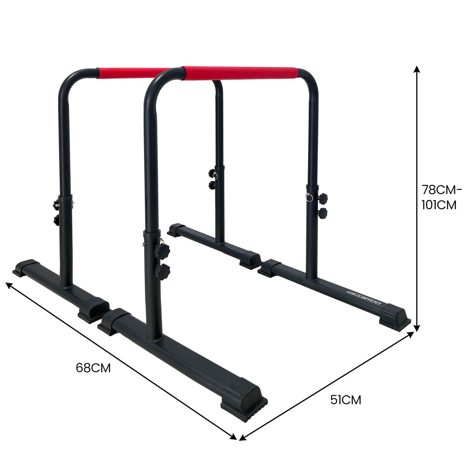 Powertrain Height-Adjustable Dip Bars Pair Load Capacity 200kg Separated Type Awezingly