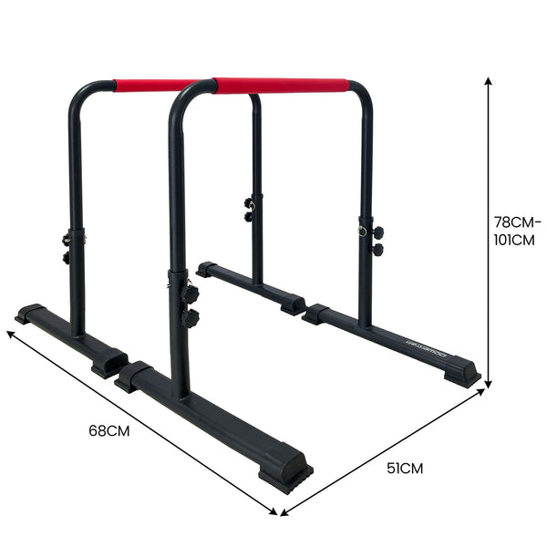 Powertrain Height-Adjustable Dip Bars Pair Load Capacity 200kg Separated Type Awezingly