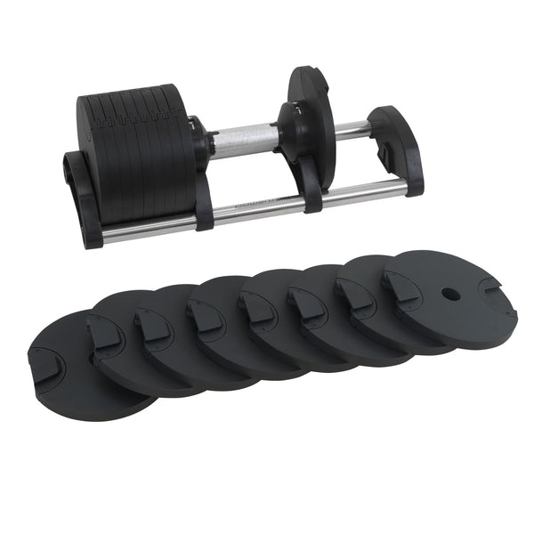 Powertrain Eon Set Of Two Dial-up 36kg Adjustable Dumbbell Home Gym 9 Options Powertrain