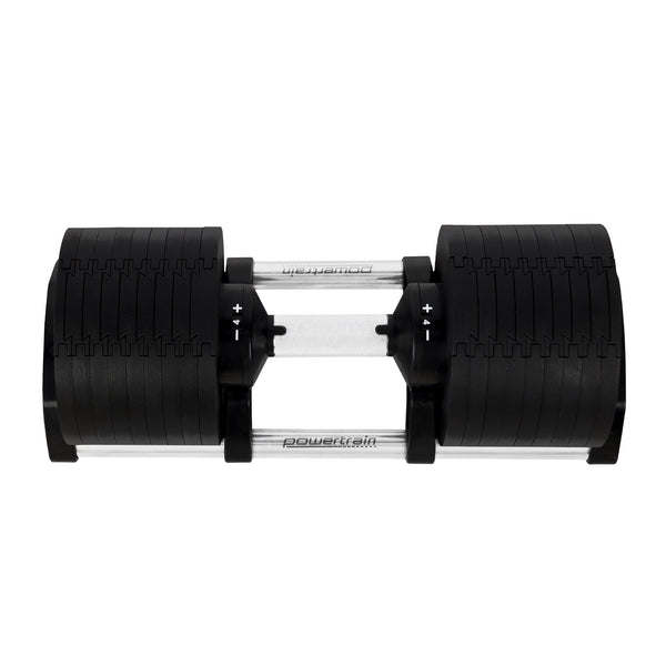 Powertrain Eon Set Of Two Dial-up 36kg Adjustable Dumbbell Home Gym 9 Options Powertrain